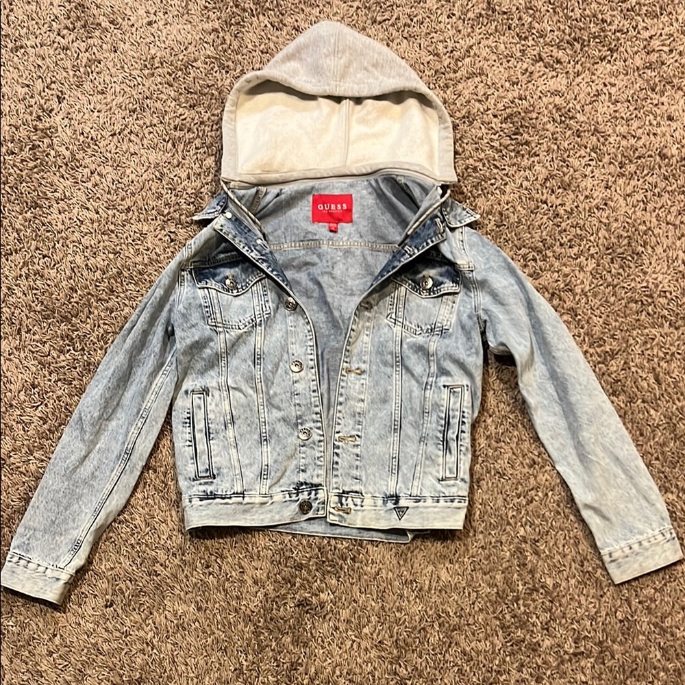 Guess Blue and Gray Jean Jackets with Cozy Sherpa Lining